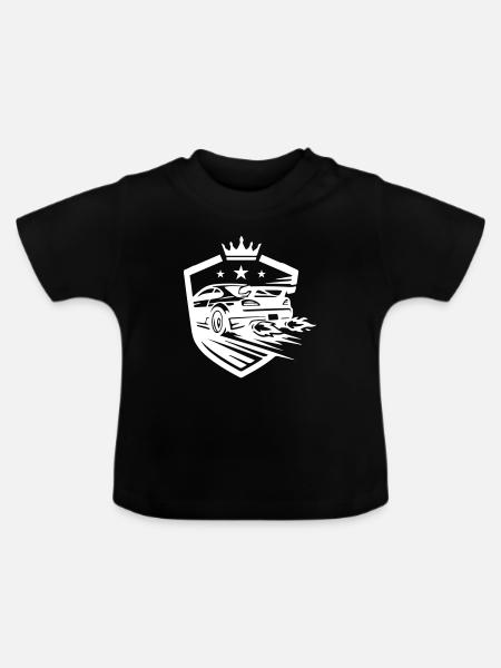 Auto Rennauto - Baby Bio-T-Shirt mit Rundhals - Schwarz