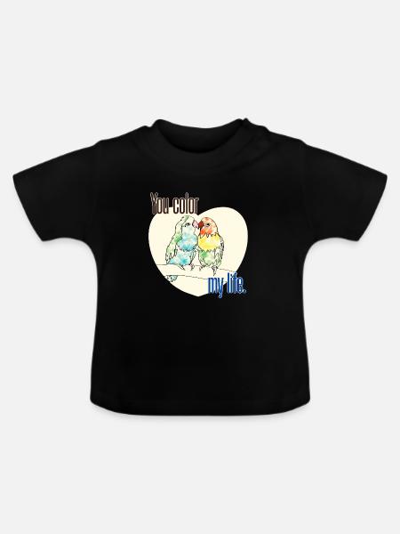 Rosenkopfchen - Baby Bio-T-Shirt mit Rundhals - Schwarz