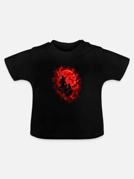 Halloween Hexe Blutmond - Baby Bio-T-Shirt mit Rundhals - Schwarz