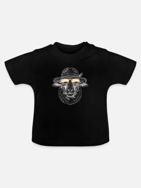 Rhönschaf Wanderer - Baby Bio-T-Shirt mit Rundhals - Schwarz