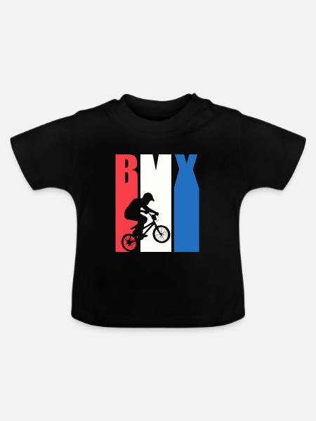 Cooles Retro BMX Design - Baby Bio-T-Shirt mit Rundhals - Schwarz