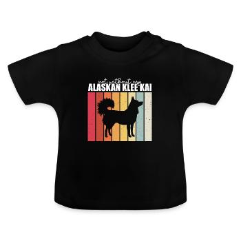 Alaskan Klee Kai - Baby Bio-T-Shirt mit Rundhals - Schwarz - Vorne