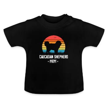 Chien de berger du Caucase Ovcharka - T-shirt bio col rond Bébé - noir - Devant