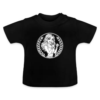 Singing Girl - Children's Design for the Singer - Baby Organic T-Shirt with Round Neck - black - Front
