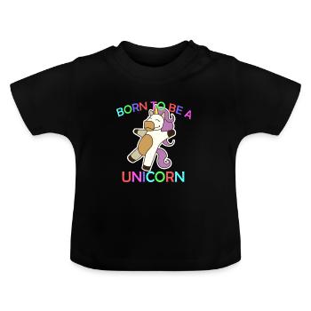 Licorne Licorne - T-shirt bio col rond Bébé - noir - Devant