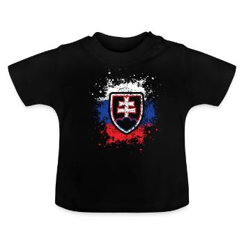 Slovénie UE - T-shirt bio col rond Bébé - noir - Devant