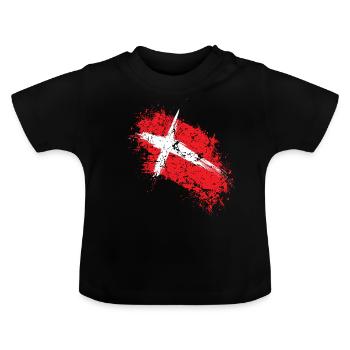 Denmark - Baby Organic T-Shirt with Round Neck - black - Front