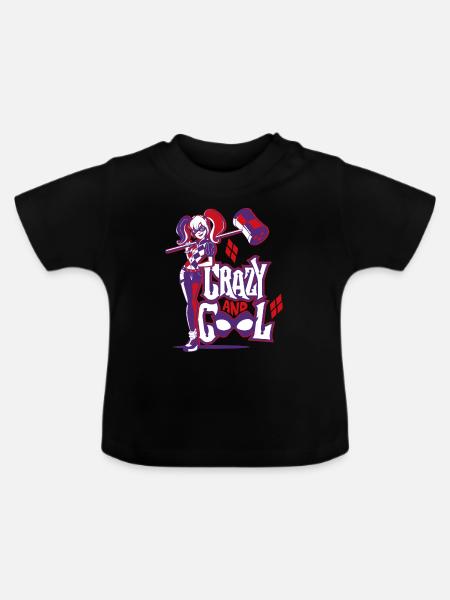 DC Super Hero Girls Harley Quinn Hammer - Økologisk T-shirt til baby, rund hals - sort