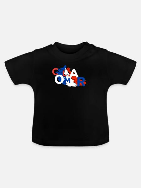 Schöne Geschenkidee für Baby aus Colmar - Baby Bio-T-Shirt mit Rundhals - Schwarz