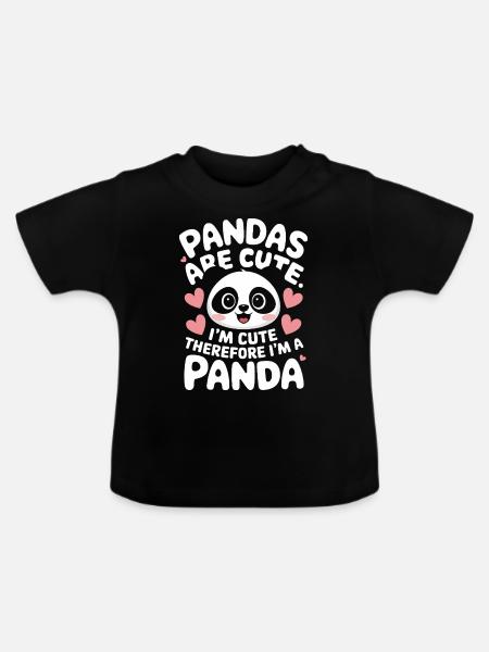 Pandabär Panda Tier Pandas - Baby Bio-T-Shirt mit Rundhals - Schwarz