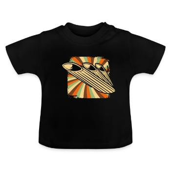 Nudeln - Baby Bio-T-Shirt mit Rundhals - Schwarz - Vorne
