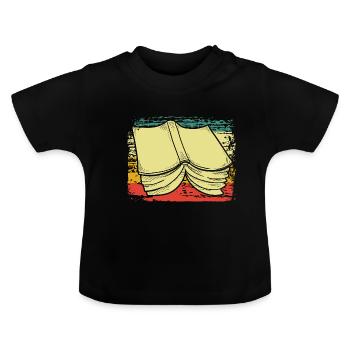 boeken - Baby biologisch T-shirt met ronde hals - zwart - Voor