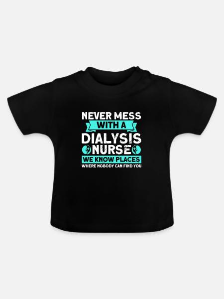 Krankenschwestern Dialyse Behandlung Krankenpflege - Baby Bio-T-Shirt mit Rundhals - Schwarz