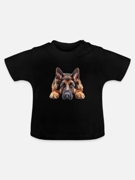 German Sheperd - Baby Bio-T-Shirt mit Rundhals - Schwarz