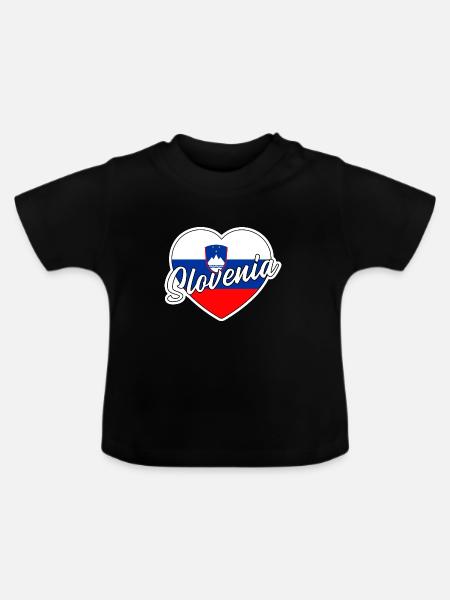 Slowenien - Baby Bio-T-Shirt mit Rundhals - Schwarz