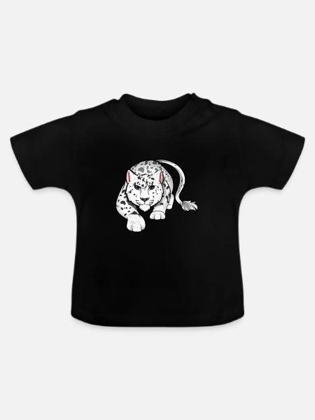 Schneeleopard - Baby Bio-T-Shirt mit Rundhals - Schwarz