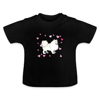 Conception de Spitz mignon pour les amoureux des animaux et les chiens - T-shirt bio col rond Bébé - noir - Devant