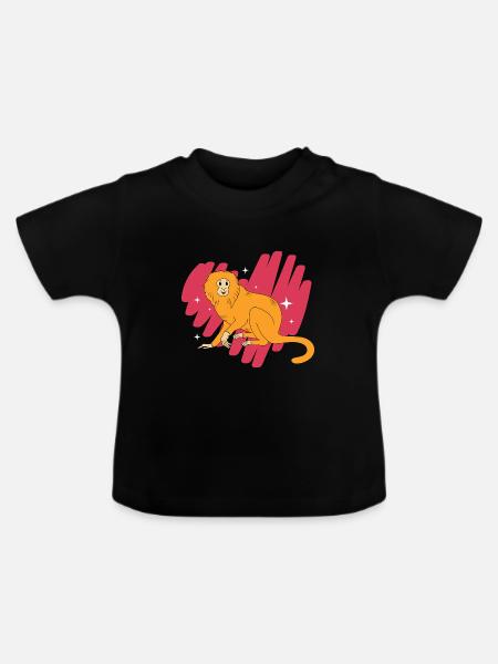 Tamarin Affe - Baby Bio-T-Shirt mit Rundhals - Schwarz