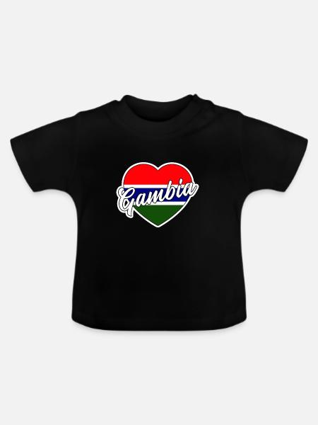 Gambia - Baby Bio-T-Shirt mit Rundhals - Schwarz