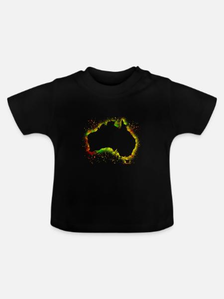 Australien Kontinente - Baby Bio-T-Shirt mit Rundhals - Schwarz