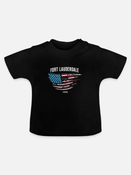 Fort Lauderdale - Baby Bio-T-Shirt mit Rundhals - Schwarz