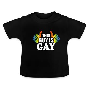 Dieser Kerl ist schwul - Baby Bio-T-Shirt mit Rundhals - Schwarz - Vorne
