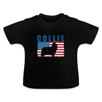 Collie - Baby Bio-T-Shirt mit Rundhals - Schwarz - Vorne