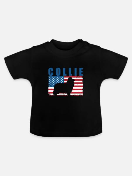 Collie - Baby Bio-T-Shirt mit Rundhals - Schwarz
