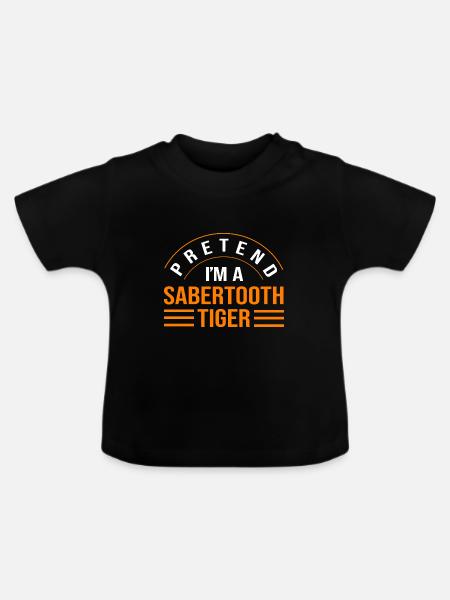 Urzeit Säbelzahntiger - Baby Bio-T-Shirt mit Rundhals - Schwarz