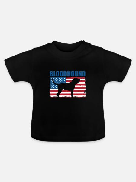 Bloodhound Hund - Baby Bio-T-Shirt mit Rundhals - Schwarz