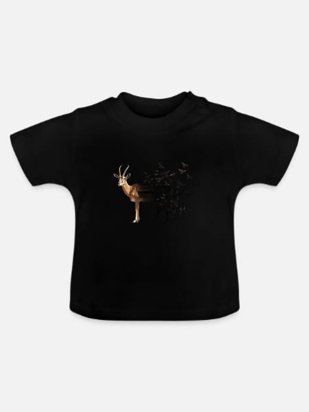 Antilope - Baby Bio-T-Shirt mit Rundhals - Schwarz