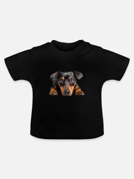 Manchester Terrier - Baby Bio-T-Shirt mit Rundhals - Schwarz