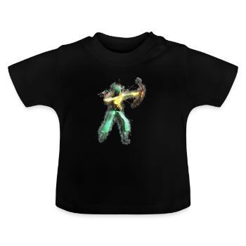 Gebühr Bogen hell glühend - Baby Bio-T-Shirt mit Rundhals - Schwarz - Vorne