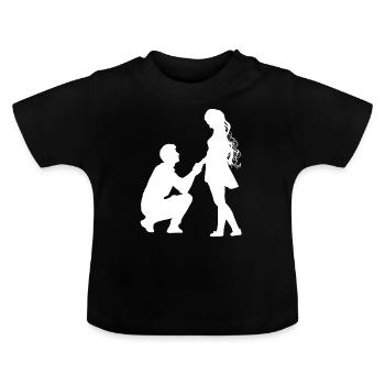 Heiratsantrag - Baby Bio-T-Shirt mit Rundhals - Schwarz - Vorne