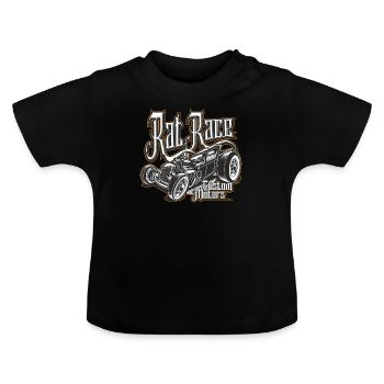 Rat Race - Hot Rod Style - Baby Organic T-Shirt with Round Neck - black - Front