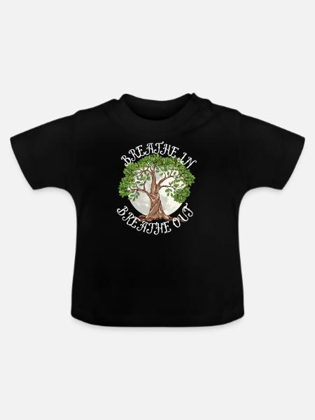 Breath in - Baby Bio-T-Shirt mit Rundhals - Schwarz
