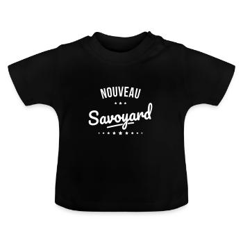 Nouveau Savoyard - Idée cadeau bébé - T-shirt bio col rond Bébé - noir - Devant