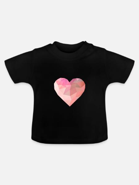 HERZ - Baby Bio-T-Shirt mit Rundhals - Schwarz