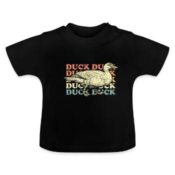 Canard canard - T-shirt bio col rond Bébé - noir - Devant