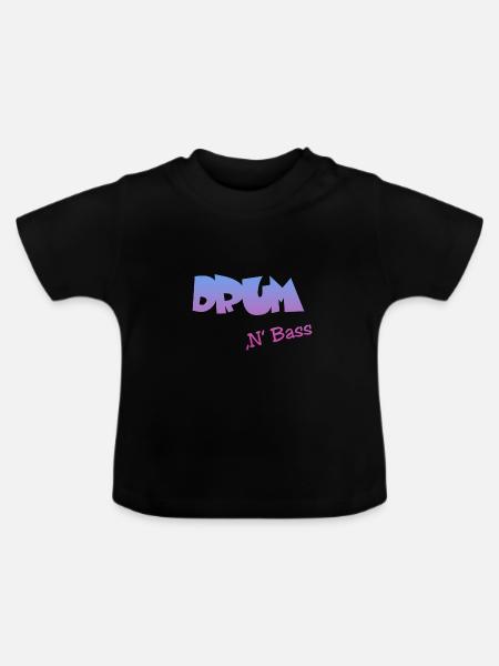 Drum n Bass - Baby Bio-T-Shirt mit Rundhals - Schwarz