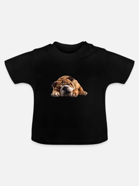 Bulldog - Baby Bio-T-Shirt mit Rundhals - Schwarz