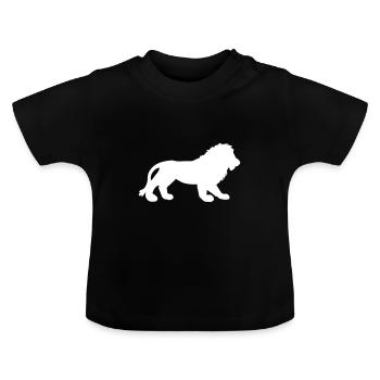 lion - Baby Organic T-Shirt with Round Neck - black - Front