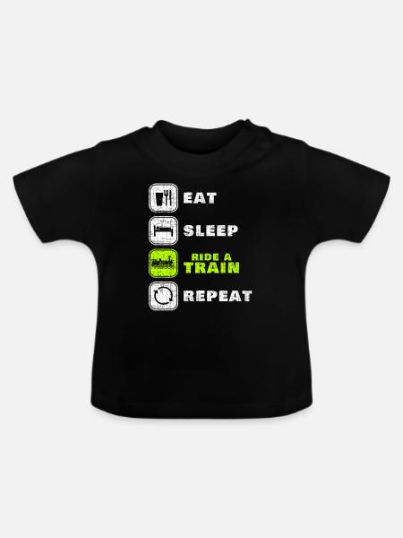 Zug - Baby Bio-T-Shirt mit Rundhals - Schwarz