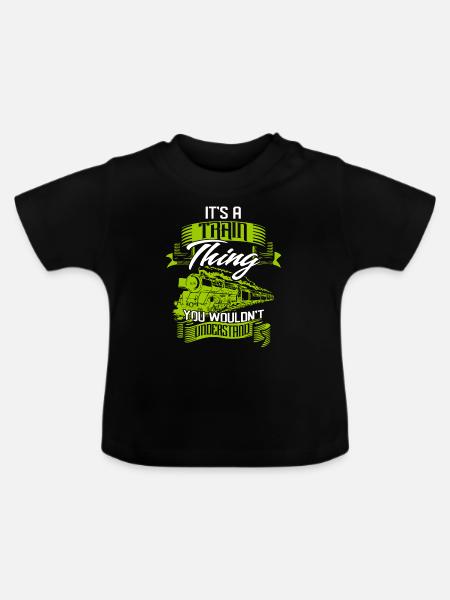 Zug - Baby Bio-T-Shirt mit Rundhals - Schwarz