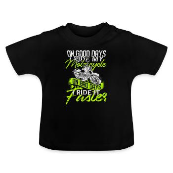 Moto - T-shirt bio col rond Bébé - noir - Devant