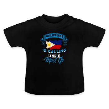 Philippines - T-shirt bio col rond Bébé - noir - Devant