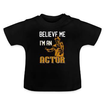 actor - Baby Organic T-Shirt with Round Neck - black - Front