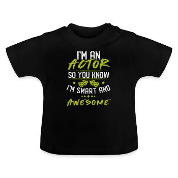 actor - Baby Organic T-Shirt with Round Neck - black - Front