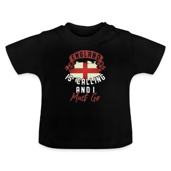 England - Baby Organic T-Shirt with Round Neck - black - Front