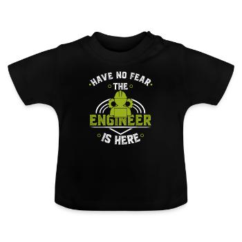 engineer - Baby Organic T-Shirt with Round Neck - black - Front